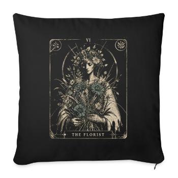 Fleuriste Arcana Style Floral Art Vintage - Housse de coussin décorative 45 x 45 cm - noir - Devant