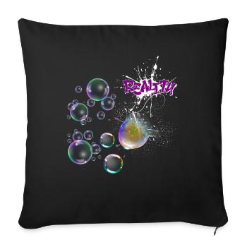 Reality Splash Neon Bubbles - Sofa pillowcase 17,3'' x 17,3'' (45 x 45 cm) - black - Front