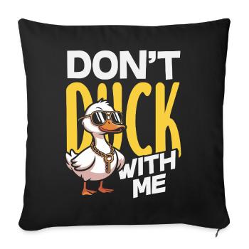 Motifs drôles de canards Citons amoureux de canards - Housse de coussin décorative 45 x 45 cm - noir - Devant