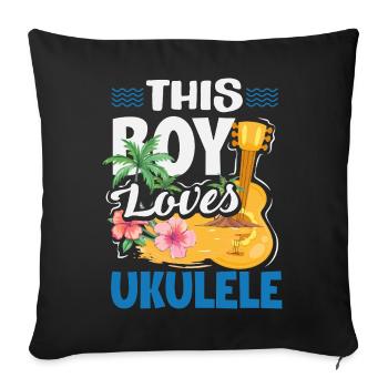Funny Ukulele Designs and Sayings - Sofa pillowcase 17,3'' x 17,3'' (45 x 45 cm) - black - Front