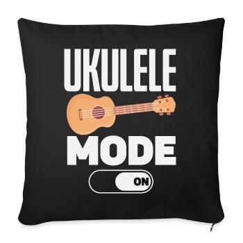 Funny Ukulele Designs and Sayings - Sofa pillowcase 17,3'' x 17,3'' (45 x 45 cm) - black - Front