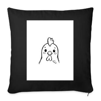 Chick Friend: Minimal Line Drawing - Sofa pillowcase 17,3'' x 17,3'' (45 x 45 cm) - black - Front
