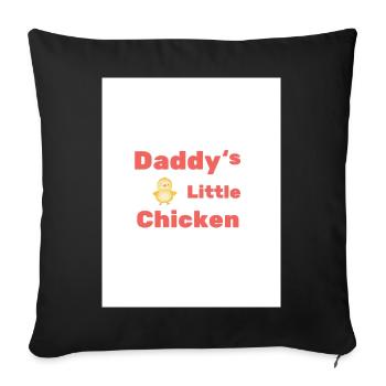 La petite poule de papa - Housse de coussin décorative 45 x 45 cm - noir - Devant