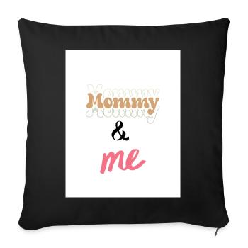 Mommy & Me Lettering Duo Design - Sofa pillowcase 17,3'' x 17,3'' (45 x 45 cm) - black - Front