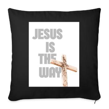 Jesus Is The Way Cross Graphic - Sofa pillowcase 17,3'' x 17,3'' (45 x 45 cm) - black - Front