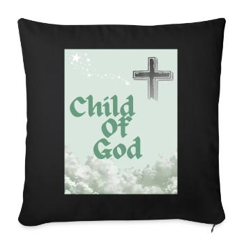 Kind Gottes Kreuz Wolkenkunst - Sofakissenbezug 45 x 45 cm - Schwarz - Vorne