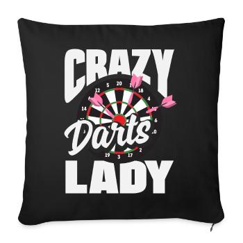 Funny Darts Sayings Darts Gifts - Sofa pillowcase 17,3'' x 17,3'' (45 x 45 cm) - black - Front