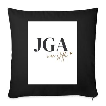Schwarz_Gold_Minimalistisch_Modern_Junggesellen - Sofakissenbezug 45 x 45 cm - Schwarz - Vorne