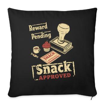 Snack Approved Vintage Stempel - Sofakissenbezug 45 x 45 cm - Schwarz - Vorne