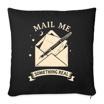 Mail Me Something Real - Sofakissenbezug 45 x 45 cm - Schwarz - Vorne