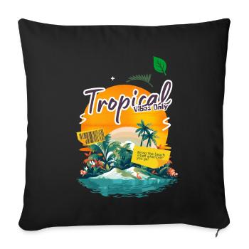 Tropische Inselschwingungen - Sofakissenbezug 45 x 45 cm - Schwarz - Vorne