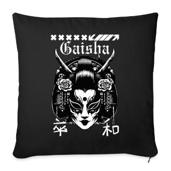 Geisha Maske Gothic - Sofakissenbezug 45 x 45 cm - Schwarz - Vorne