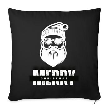 Merry Christmas Weihnachtsmann Geschenk - Sofakissenbezug 45 x 45 cm - Schwarz - Vorne