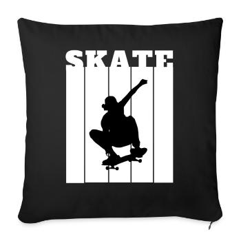 Skateboard Silhouette Skater Geschenk Cooles Shirt - Sofakissenbezug 45 x 45 cm - Schwarz - Vorne