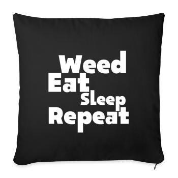 Graphique de répétition du cannabis : Dormir - Housse de coussin décorative 45 x 45 cm - noir - Devant