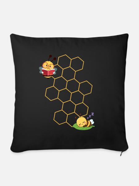 Bee - Sofakissenbezug 45 x 45 cm - Schwarz