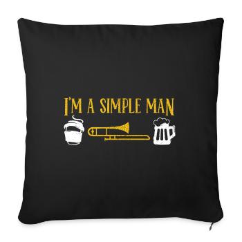 Trombone - Housse de coussin décorative 45 x 45 cm - noir - Devant