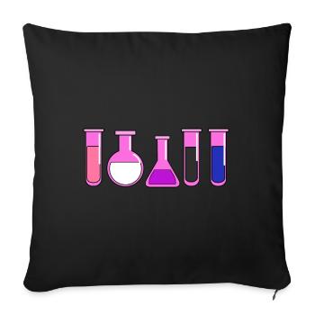 Genderfluid Pride Test Tubes - Sofa pillowcase 17,3'' x 17,3'' (45 x 45 cm) - black - Front