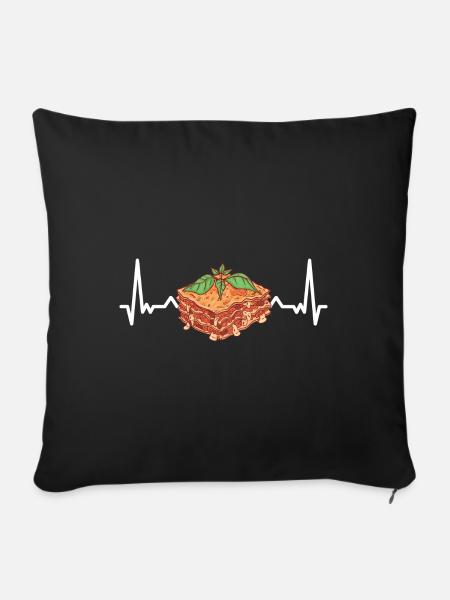 Lasagne tshirt funny saying - Sofa pillowcase 17,3'' x 17,3'' (45 x 45 cm) - black