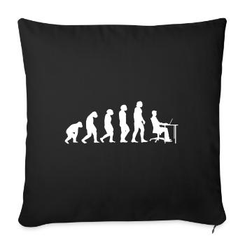 Informaticien / Gamer - Evolution de l’homme primitif - Housse de coussin décorative 45 x 45 cm - noir - Devant