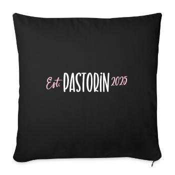 Pastorin Pastor Frau Pfarrerin Vikarin Theologin - Sofakissenbezug 45 x 45 cm - Schwarz - Vorne