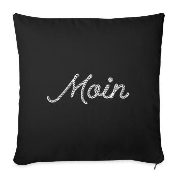 MOIN – Maritime rope design for coastal children - Sofa pillowcase 17,3'' x 17,3'' (45 x 45 cm) - black - Front