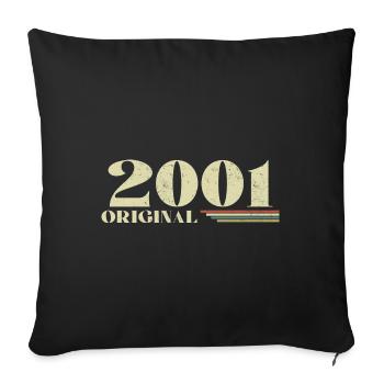 Original 2001 Vintage 2001 anniversaire 2001 rétro - Housse de coussin décorative 45 x 45 cm - noir - Devant