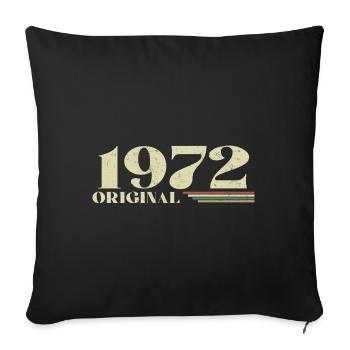 Original 1972 Vintage 1972 anniversaire 1972 rétro - Housse de coussin décorative 45 x 45 cm - noir - Devant