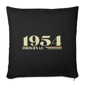 Original 1954 Vintage 1954 anniversaire 1954 rétro - Housse de coussin décorative 45 x 45 cm - noir - Devant