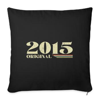 Original 2015 Vintage 2015 Retro Anniversary 2015 - Sofa pillowcase 17,3'' x 17,3'' (45 x 45 cm) - black - Front