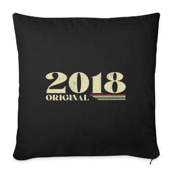 Original 2018 Vintage 2018 Retro Birthday 2018 - Sofa pillowcase 17,3'' x 17,3'' (45 x 45 cm) - black - Front