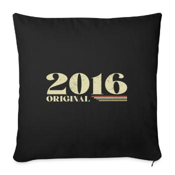 Original 2016 Vintage 2016 Anniversary 2016 Retro - Sofa pillowcase 17,3'' x 17,3'' (45 x 45 cm) - black - Front