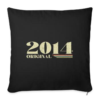 Original 2014 Vintage 2014 anniversaire 2014 rétro - Housse de coussin décorative 45 x 45 cm - noir - Devant