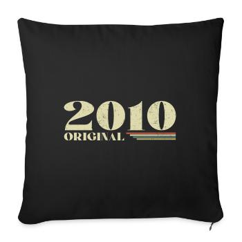 Original 2010 Vintage 2010 anniversaire 2010 rétro - Housse de coussin décorative 45 x 45 cm - noir - Devant
