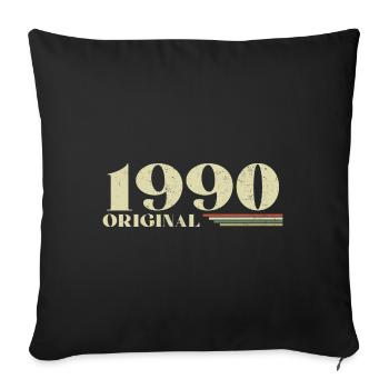 Original 1990's Vintage 1990's Retro 1990's Birthday - Sofa pillowcase 17,3'' x 17,3'' (45 x 45 cm) - black - Front