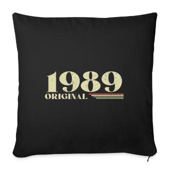 Original 1989 Vintage 1989 anniversaire 1989 rétro - Housse de coussin décorative 45 x 45 cm - noir - Devant