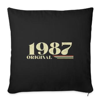 Original 1987 Vintage 1987 anniversaire 1987 rétro - Housse de coussin décorative 45 x 45 cm - noir - Devant