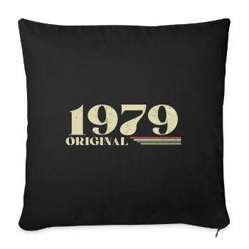 Original 1979 Vintage 1979 anniversaire 1979 rétro - Housse de coussin décorative 45 x 45 cm - noir - Devant