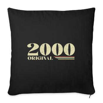 Original 2000 Jahrgang 2000 Jubiläum 2000 Retro - Sofakissenbezug 45 x 45 cm - Schwarz - Vorne