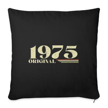 Original 1975 Vintage 1975 anniversaire 1975 rétro - Housse de coussin décorative 45 x 45 cm - noir - Devant