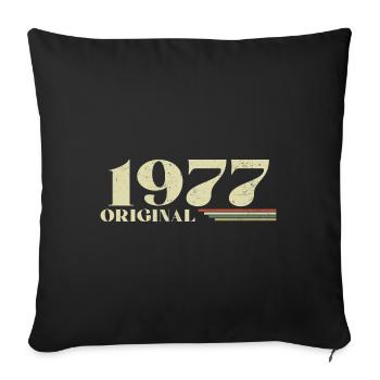Original 1977 Vintage 1977 anniversaire 1977 rétro - Housse de coussin décorative 45 x 45 cm - noir - Devant