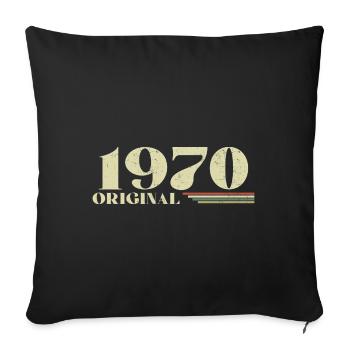 Original 1970 Vintage 1970 anniversaire 1970 rétro - Housse de coussin décorative 45 x 45 cm - noir - Devant