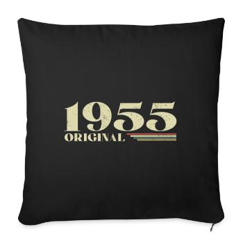Original 1955 Vintage 1955 anniversaire 1955 rétro - Housse de coussin décorative 45 x 45 cm - noir - Devant