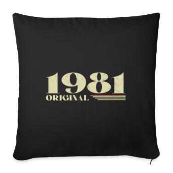Original 1981 Jahrgang 1981 Retro Geburtstag 1981 - Sofakissenbezug 45 x 45 cm - Schwarz - Vorne