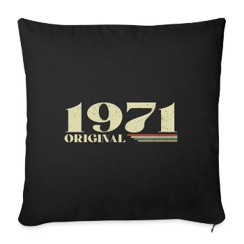 Original 1971 Vintage 1971 anniversaire 1971 rétro - Housse de coussin décorative 45 x 45 cm - noir - Devant