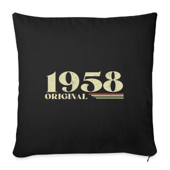 Original 1958 Jahrgang 1958 Geburtstag 1958 Retro - Sofakissenbezug 45 x 45 cm - Schwarz - Vorne