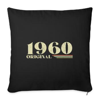 Original 1960's Vintage 1960's Retro 1960's Birthday - Sofa pillowcase 17,3'' x 17,3'' (45 x 45 cm) - black - Front