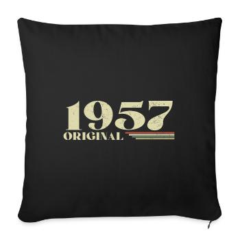 Original 1957 Vintage 1957 Birthday 1957 Retro - Sofa pillowcase 17,3'' x 17,3'' (45 x 45 cm) - black - Front