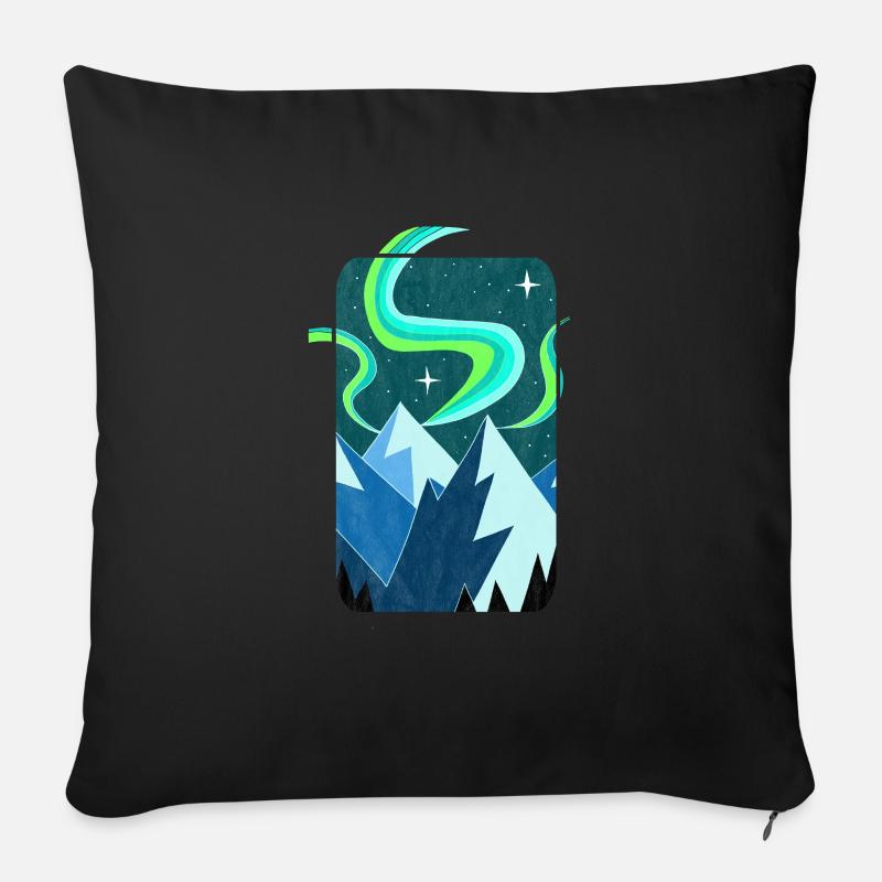 Nordlicht Vintage Design Souvenir Geschenk - Sofakissenbezug 45 x 45 cm - Schwarz