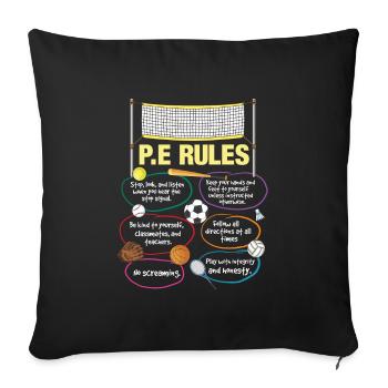 Sports Teacher Physical Education Coach School T Shirt - Sofa pillowcase 17,3'' x 17,3'' (45 x 45 cm) - black - Front